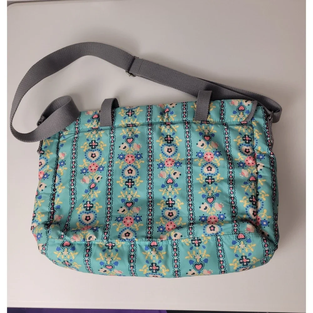 Matilda Jane Floral Polka Dot Messenger Bag Turquoise Crossbody Diaper Bag